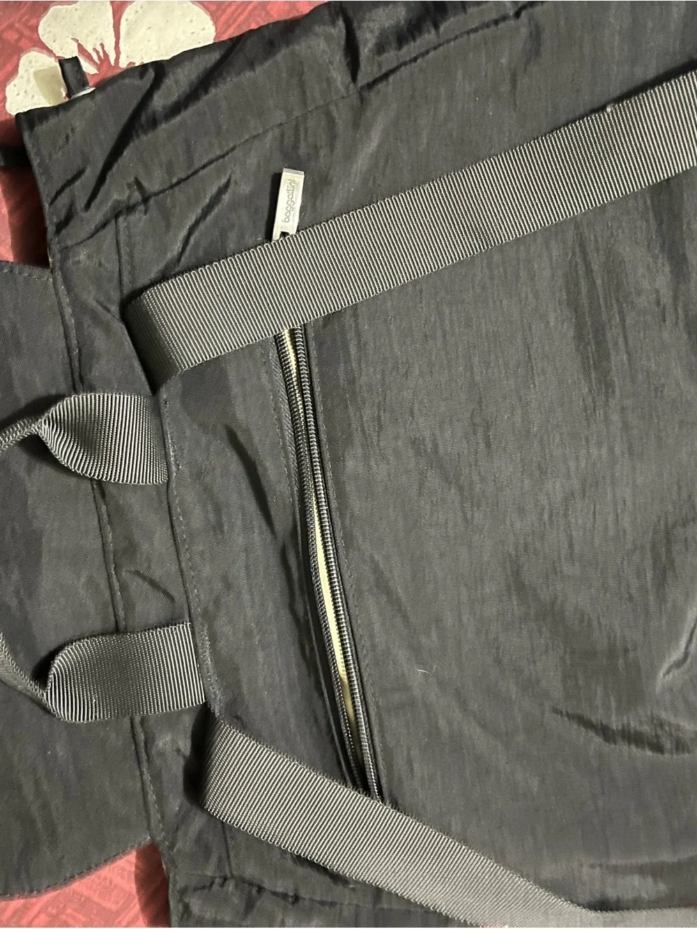 Baggallini Black Drawstring Backpack with Front Zip Pocket